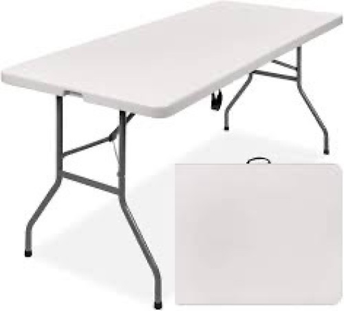 6ft Portable Folding Plastic Dining Table w/ Handle, Lock - Lot 2519