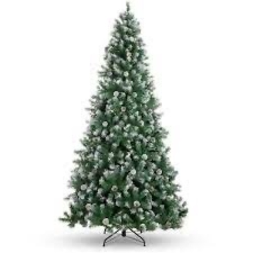 Pre-Decorated Christmas Tree w/ Pine Cones, Flocked Branch Tips - Lot 2546
