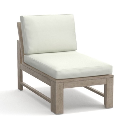 Pottery Barn, Indio Armless Sectional Cushion, Outdoor Canvas, Natural , Like New, Retail - $79 - Lot 25