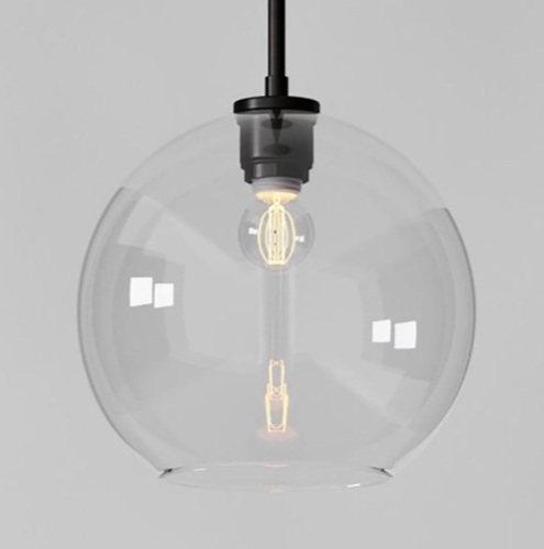 West Elm, Sculptural Glass Shade, Medium Globe, Clear, Like New, retail - $139 - Lot 33