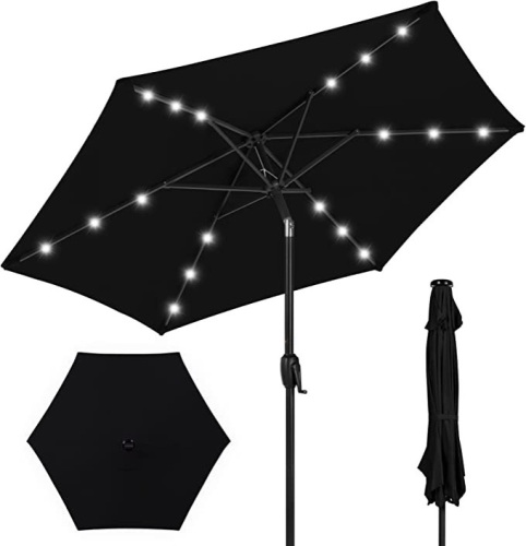 Best Choice Products, 7.5', Outdoor, Solar Market Table Patio Umbrella for Deck, Pool W/Tilt, Crank, LED Lights, Like New, Retail - $59.99 - Lot 107