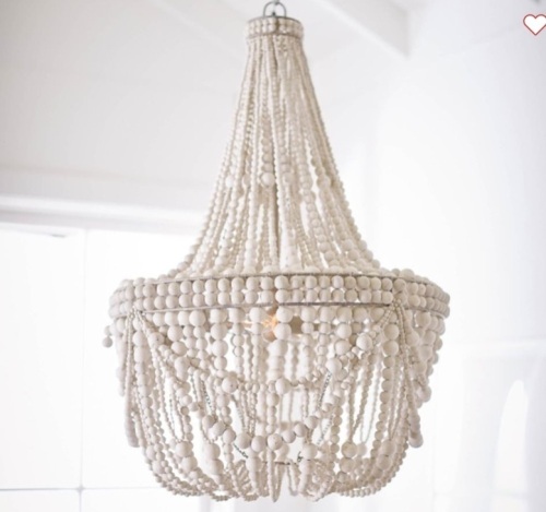 Pottery barn, Francesca Wood Bead, Chandelier, Like New, Retail - $699 - Lot 117