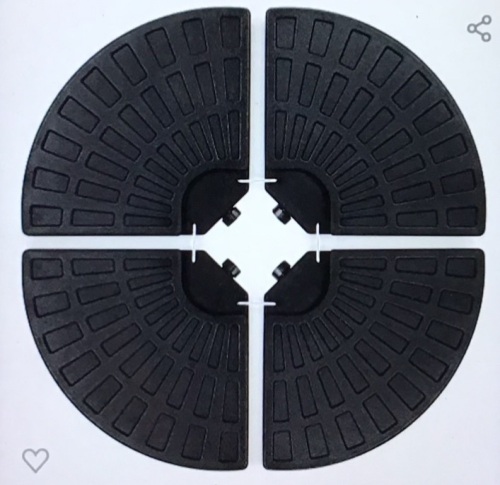 Best Choice Products 4-Piece 158lb Capacity Cantilever OffsetPatio Umbrella Circular Base Stand w/Carry Handles, Easy-FillSpouts, Base Connector Hooks, UV Stability - Black, Like New, Retail - $65.99 - Lot 123