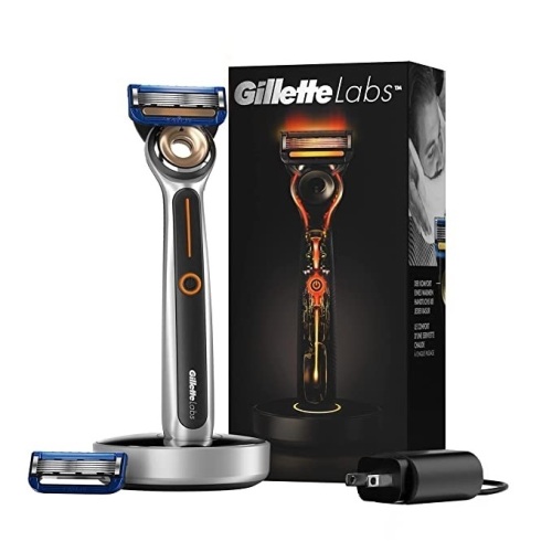 Gillette Heated Razor for Men, Starter Shave Kit by GilletteLabs,1 Handle, 2 Razor Blade Refills, 1 Charging Dock, Like New, Retail - $135 - Lot 129