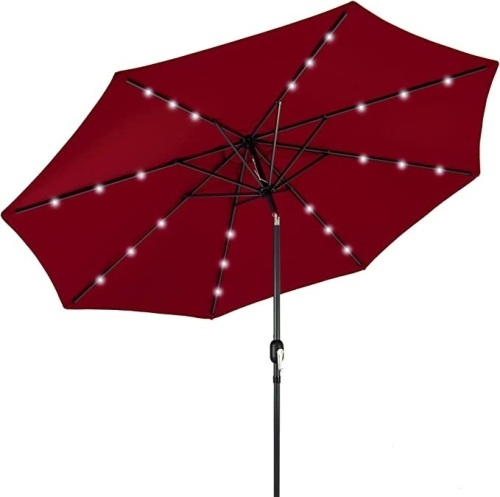 Best Choice Products, 10', Solar Powered Aluminum Polyester LED Lighted, Patio Umbrella, W/Tilt, Like New, Retail - $84.99 - Lot 133
