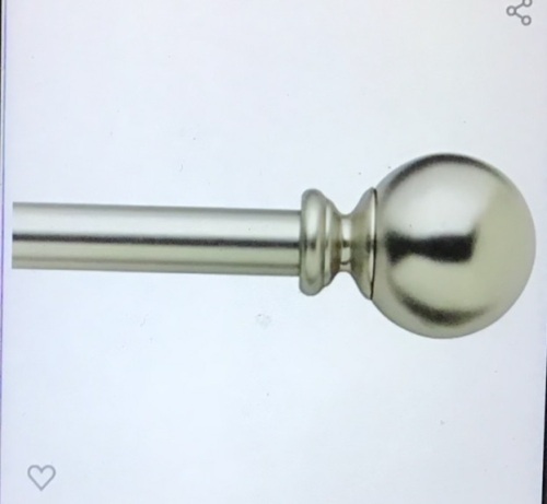 Bali Blinds 5/8" Ball Cafe Rod Set, 48-84", Satin Nickel, Like New, Retail - $18.99 - Lot 181