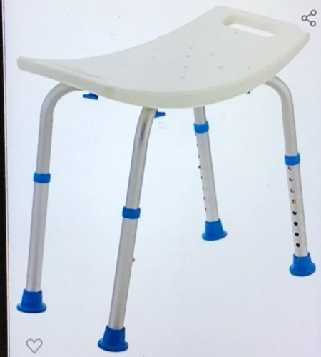 AquaSense Adjustable Non-Slip Bath & Shower Stool forInside Shower, 20.08 x 12.2 x 14.17 Inch, White, (770-500), Like New, Retail - $73.43 - Lot 182