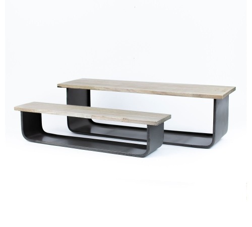 Pottery Barn, Floating Wood & Metal Shelves 11"x35"x10", Like New, Retail - $149 - Lot 184