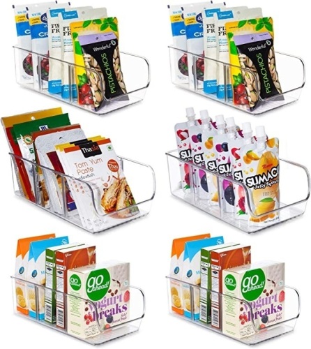 YIHONG 6 Pack Clear Storage Bins for Pantry Organization andStorage, Plastic Organizer, Like New Retail - $29.99 - Lot 193