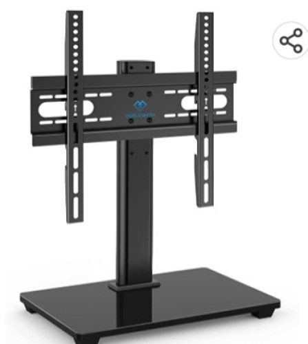 PERLESMITH Universal TV Stand Table Top TV Stand for 32-55 inch LCD LED TVs - Height Adjustable TV Base Stand with Tempered Glass Base & Wire Management, VESA 400x400mm, Like New, Retail - $31.99 - Lot 205