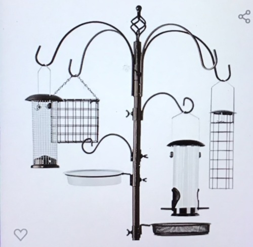 Best Choice Products 6-Hook Bird Feeding Station, SteelMulti-Feeder Kit Stand for Attracting Wild Birds w/ 4 BirdFeeders, Mesh Tray, Bird Bath, 5-Prong Base - Brown, Like New, Retail - $39.99 - Lot 210