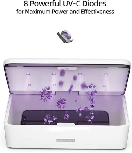 UV Light Sanitizer, Phone Sanitizer UV Box I UV Sterilizer Box forSmartphone | Clinically Proven Kills Germs Viruses & Bacteria UV-CLight Disinfector 2021, New, Retail - $49.98 - Lot 219