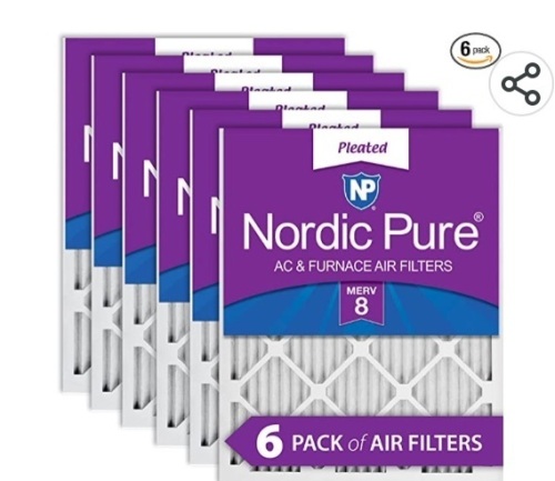 Nordic Pure 18x25x1 MERV 8 Pleated AC Furnace Air Filters 6 Pack, Like New retail - $50.74 - Lot 227