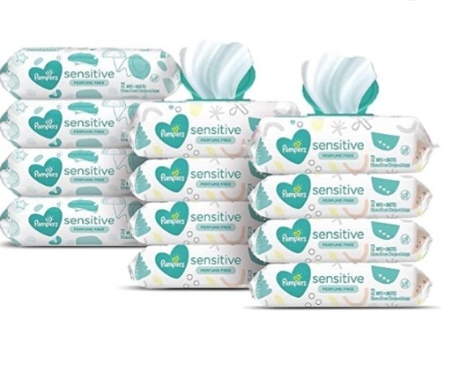 Pampers, Sensitive Water Based, Baby Wipes, 8 Pop Tops for Dispenser, New, retail- $ 25.59 - Lot 230