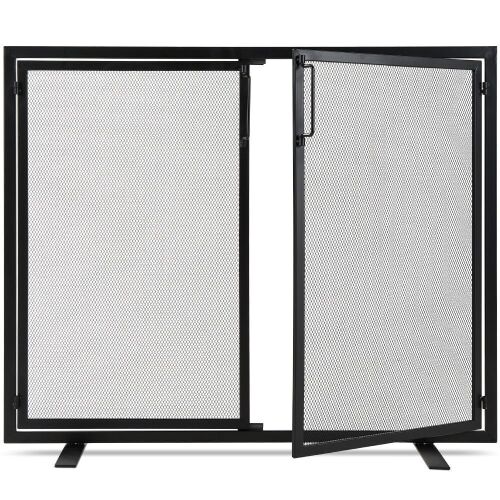 2-Door Wrought Iron Fireplace Screen w/ Magnetic Doors - 38.5x41in - Lot 149