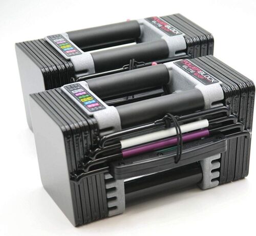 Set of (2) PowerBlock Elite EXP Adjustable Dumbbells, Stage 1, 5-50lb - Lot 276