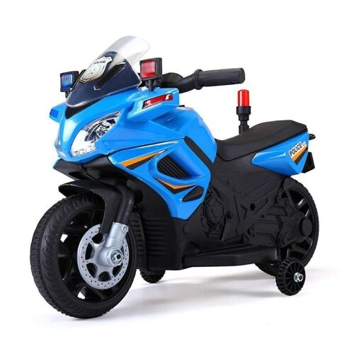 Tobbi 6V Ride-On Police Motorcycle 4-Wheeler - Blue - Lot 293