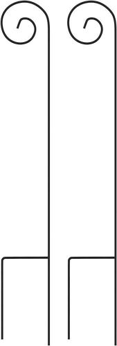Set of (2) Pure Garden Shepherd Hooks - 48-Inch Metal Poles with Hooks for Hanging Baskets, Bird Feeders, and Lanterns - Lot 436