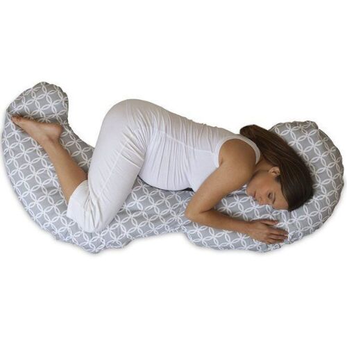 Boppy Slipcovered Total Body Pregnancy Pillow - Gray/White - Lot 517