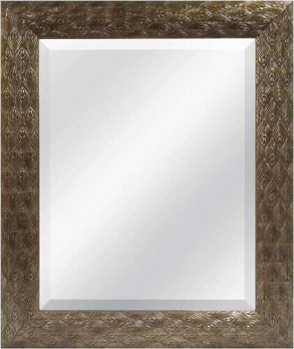 MCS Embossed Peacock Feather Mirror - 16x20in - Lot 723