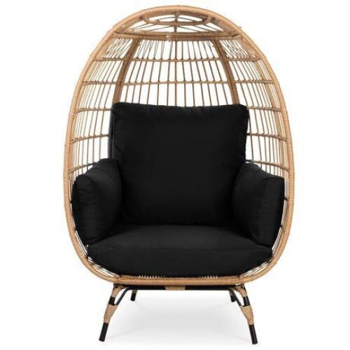 Wicker Egg Chair Oversized Indoor Outdoor Patio Lounger - Lot 41
