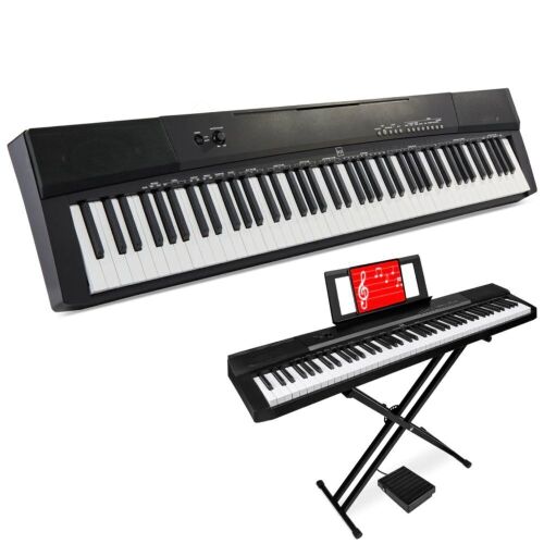 88-Key Digital Piano Set w/ Semi-Weighted Keys, Stand, Sustain Pedal - Lot 1082