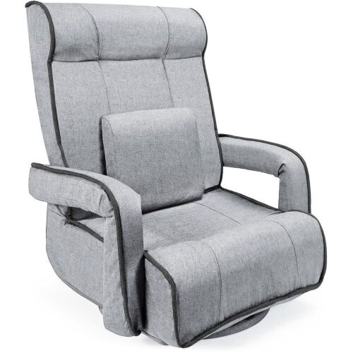 Oversized Swivel Gaming Floor Chair w/ Armrest, Adjustable Backrest - Lot 359