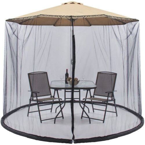 Adjustable Bug Net Accessory for Patio Umbrella w/ Zippered Door - 9ft - Lot 386