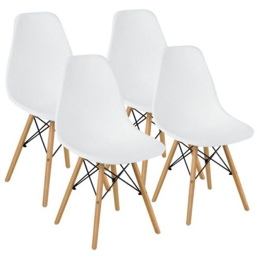 Set of 4 Modern DSW Dining Side Chair Wood Legs  - Lot 318