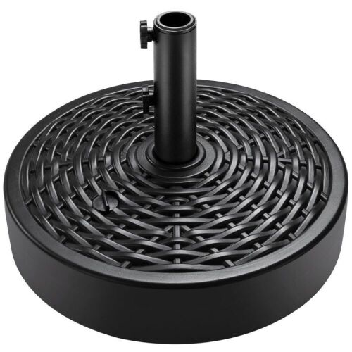 Plastic Faux Wicker Patio Umbrella Base Accessory w/ 2 Adjustment Knobs - Lot 338