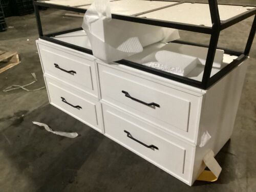 Bathroom Vanity - Bent Legs, Cracks in Wood, Drawers Work  - Lot 1149