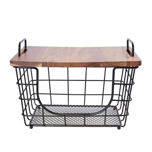 Gourmet Basics Stacking Basket with Removable Wood Lid - Lot 269