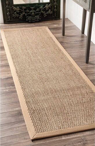 nuLOOM Elijah Natural Seagrass Farmhouse Runner Rug - 2'6"x10', Beige - Lot 936