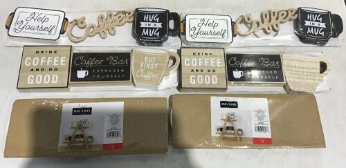 Lot of (18) Coffee Bar Mini Signs - Set of 3 - Lot 1114