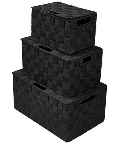 Weave Basket Set, 3 Pieces - Lot 645