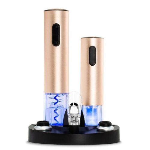 7-Piece Electric Wine Opener & Vacuum w/ Aerator, 2 Stoppers, Charger Base - Lot 798