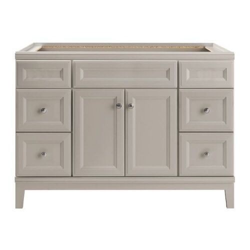 Diamond NOW Calhoun 48-in Cloud Gray Bathroom Vanity Cabinet - Small Cracks in Sidewall  - Lot 53