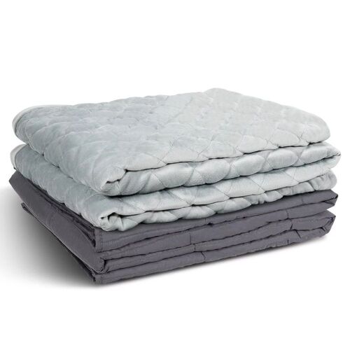 Grey Soft 100% Cotton 48 in. x 72 in. 20 lbs. Weighted Blanket - Lot 582