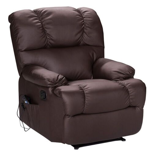 Ergonomic Leather Massage Recliner Chair w/ Heat  - Lot 46