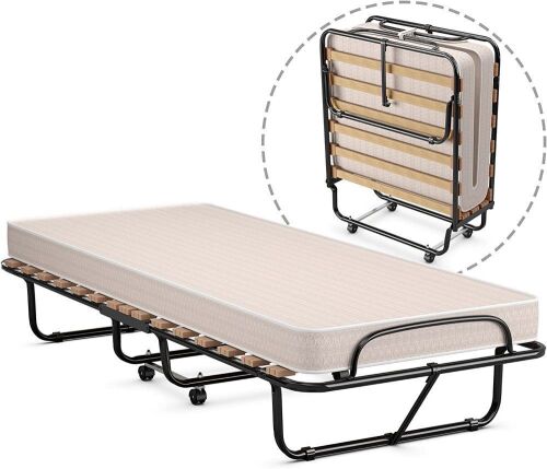 Folding Rollaway Bed with 4 Inch Memory Foam Mattress - Lot 56