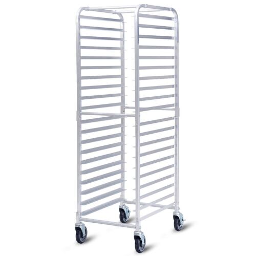 Bakery Rack with Wheels - 26x20x70in, 20-Sheet, Aluminum - Lot 916