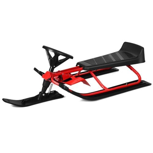 Kids Snow Sled with Steering Wheel & Double Brakes, Pull Rope - Lot 162