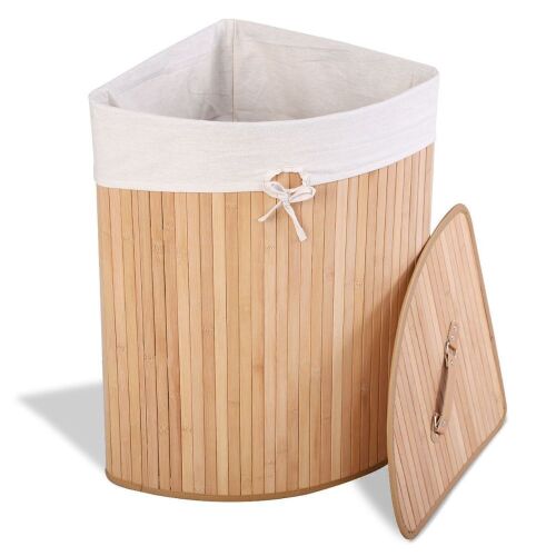 Corner Bamboo Hamper/Laundry Basket - Lot 931
