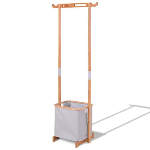 Bamboo Laundry Hamper and Garment Hanger - Lot 695