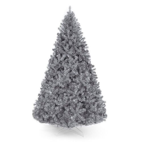 Silver Artificial Tinsel Christmas Tree w/ Foldable Stand - Lot 593