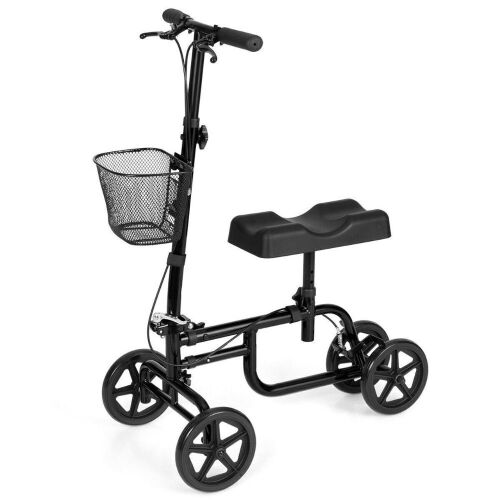Foldable Knee Walker with Basket and Dual Brakes - Lot 504