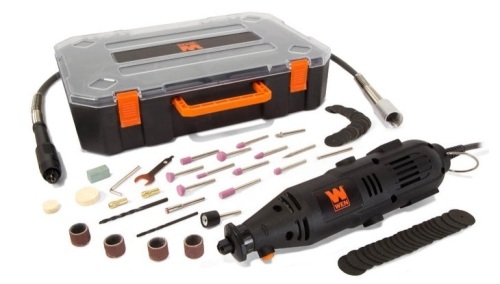 WEN 23103 1-Amp Variable Speed Rotary Tool with 100+ Accessories, Carrying Case and Flex Shaft - Lot 20