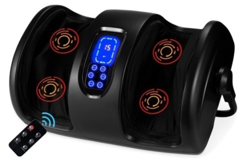 Reflexology Shiatsu Foot Massager w/ High-Intensity Rollers, Remote Control, Satin Black - Lot 32