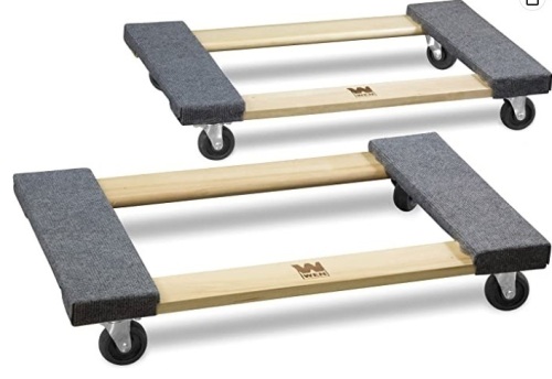WEN 1320 lbs. Capacity 18 in. x 30 in. Hardwood Furniture Moving Dolly, Two Pack - Lot 33