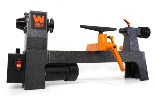 WEN 3421 3.2-Amp 8-Inch by 12-Inch Variable Speed Mini Benchtop Wood Lathe - Lot 51